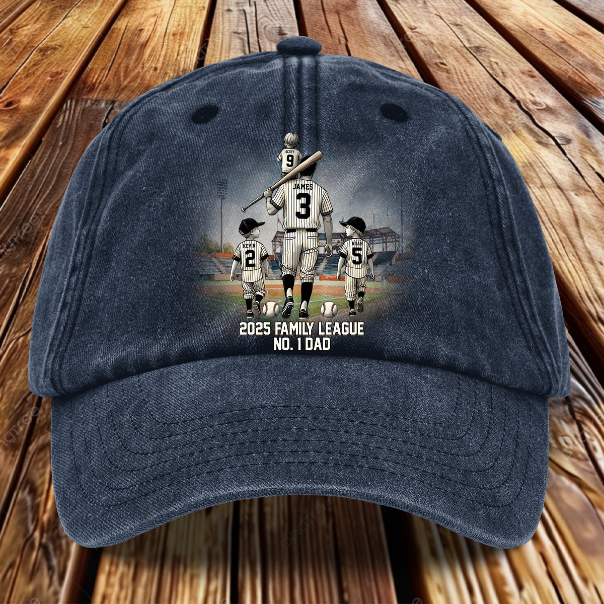 Family League - Personalized Father Washed Denim Cap