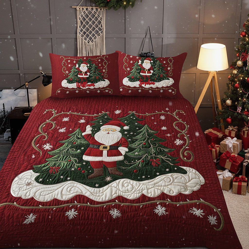 Merry Christmas - Personalized Christmas Quilt Set