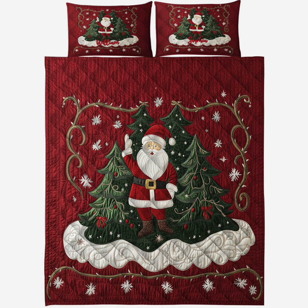 Merry Christmas - Personalized Christmas Quilt Set