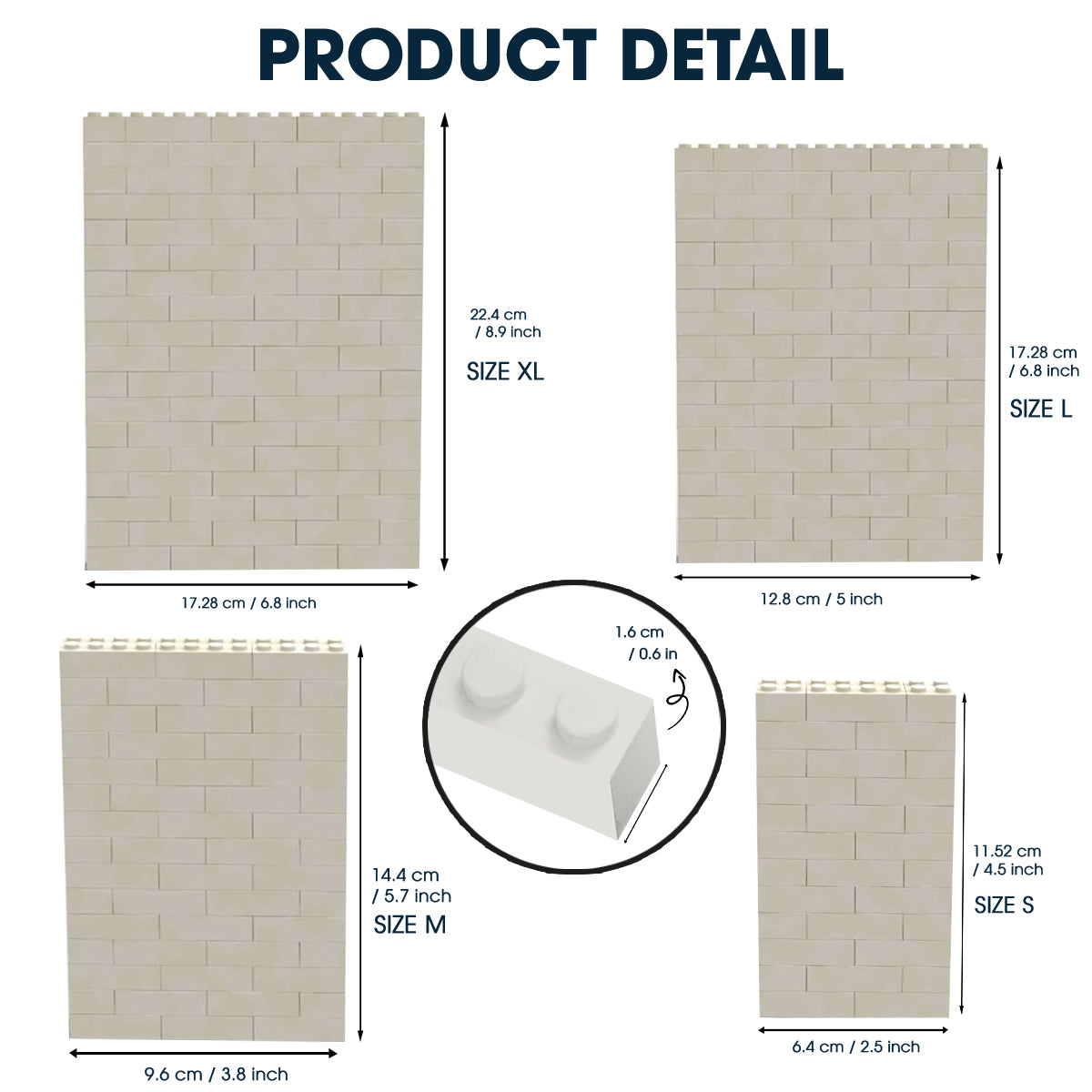 Custom Any Photo - Personalized Family One-sided Vertical Rectangle Building Brick Blocks