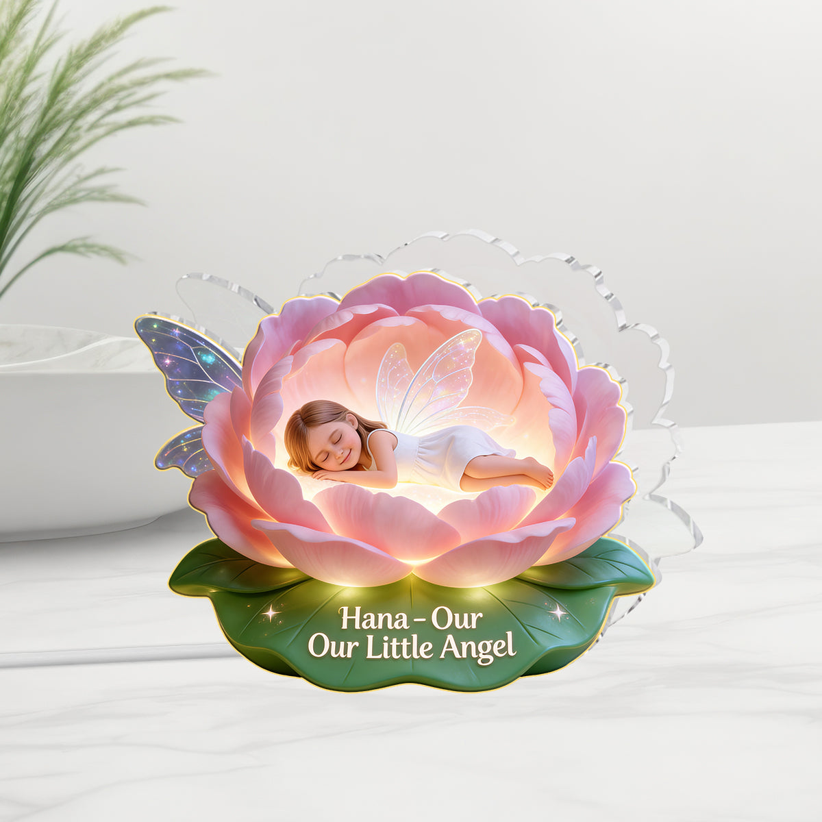 Geschenk für Ihren kleinen Engel - Personalisierte Kinder Acryl LED Nachtlicht