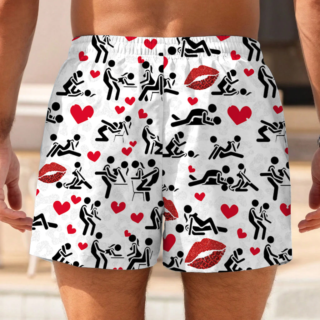 I Love You - Personalized Couple Men Swim Trunks With Liner