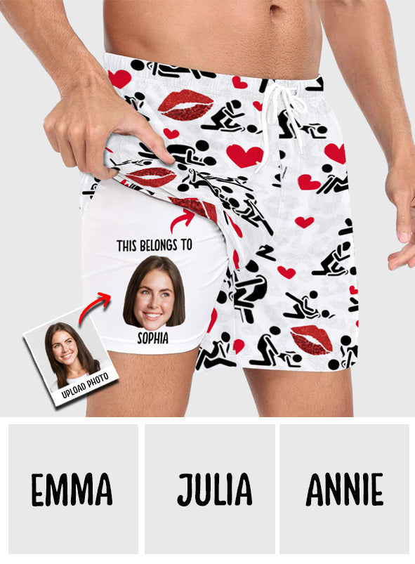 I Love You - Personalized Couple Men Swim Trunks With Liner