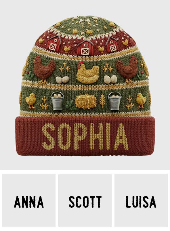 Verrückte Hühnerlady – Personalisierte Hühnermütze