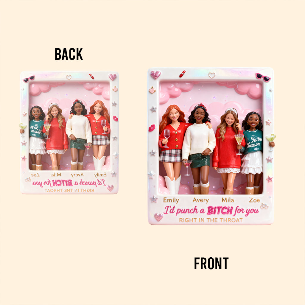 I'd Punch A B For You - Personalized Bestie Custom Shaped Acrylic Plaque