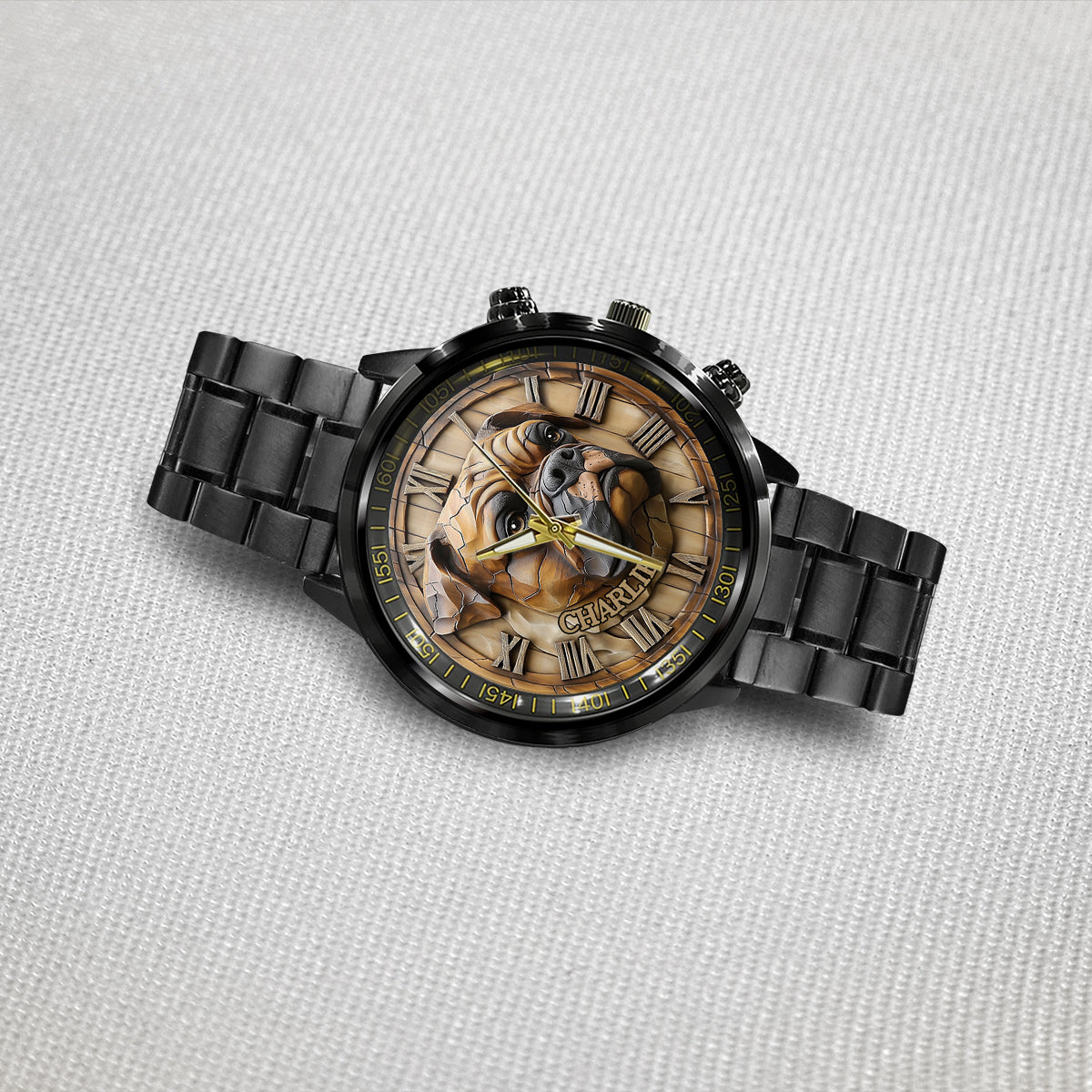Brave Boxer – Personalisierte Hunde-Handuhr