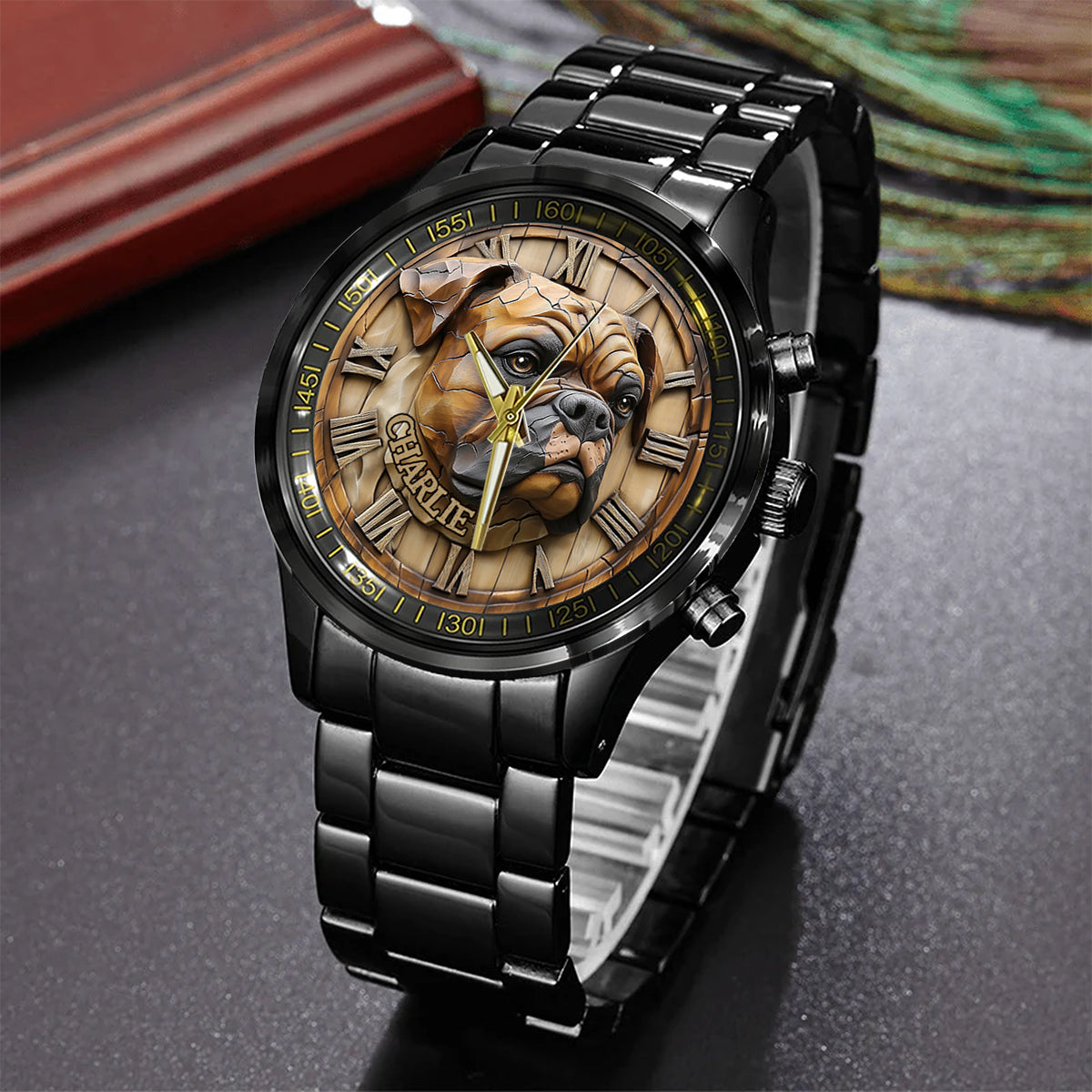Brave Boxer – Personalisierte Hunde-Handuhr