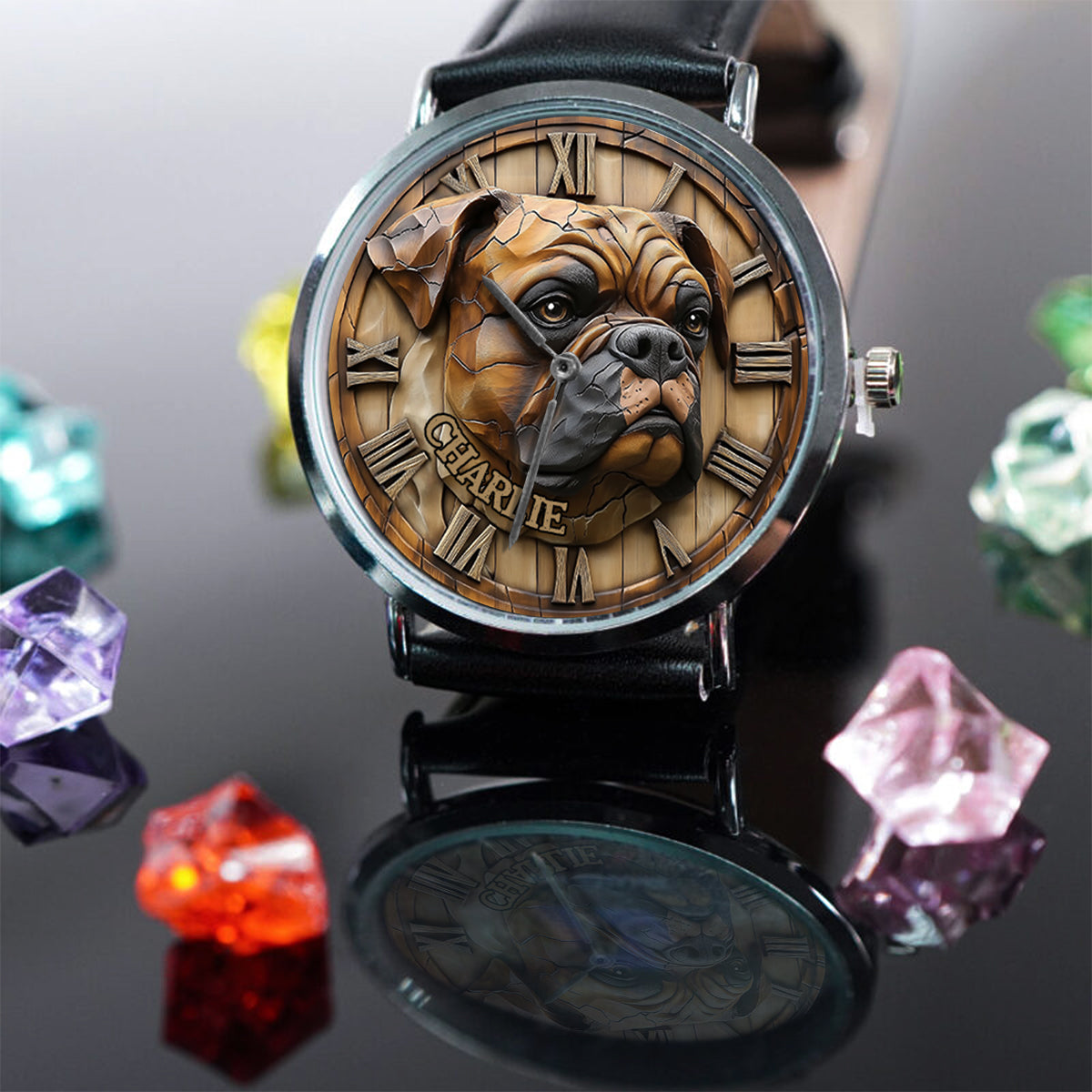 Brave Boxer – Personalisierte Hunde-Handuhr