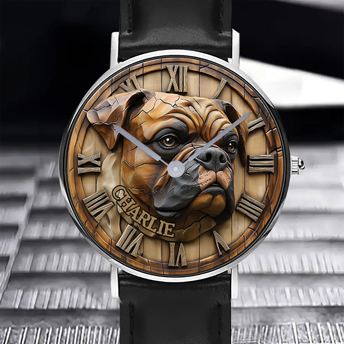 Brave Boxer – Personalisierte Hunde-Handuhr