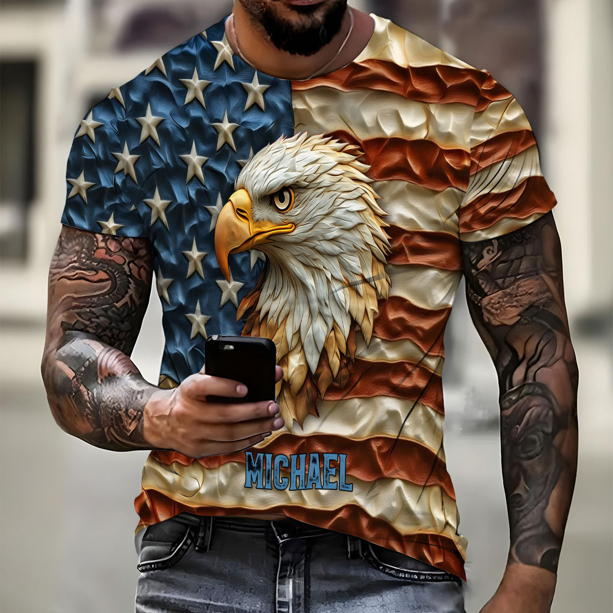 Starker Adler – Personalisiertes Weißkopfseeadler-Shirt