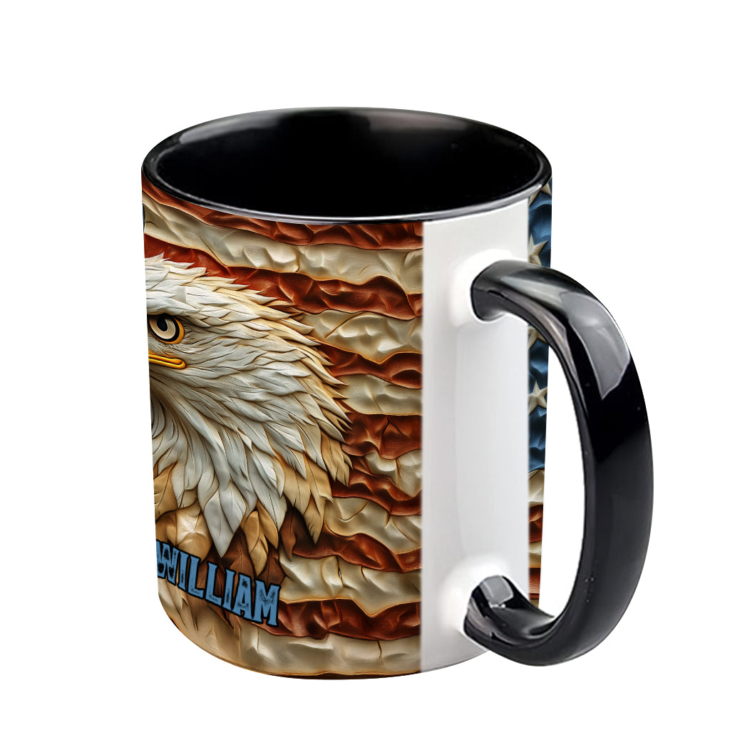 Strong Bald Eagle - Personalized Bald Eagle Accent Mug