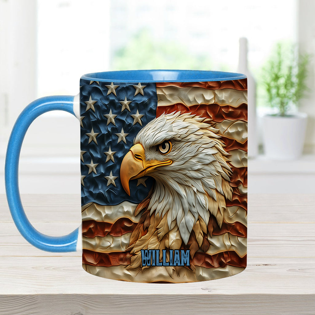 Strong Bald Eagle - Personalized Bald Eagle Accent Mug