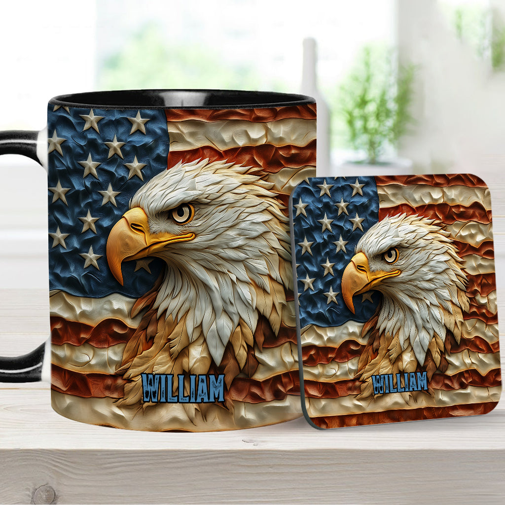 Strong Bald Eagle - Personalized Bald Eagle Accent Mug