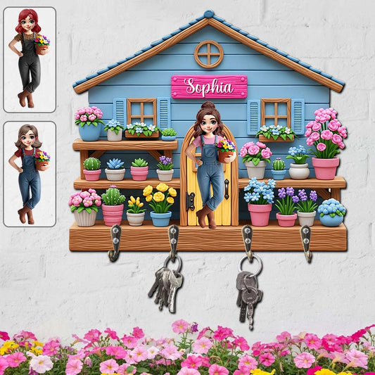 Welcome To My Garden - Personalized Gardening Custom Shaped Key Rack