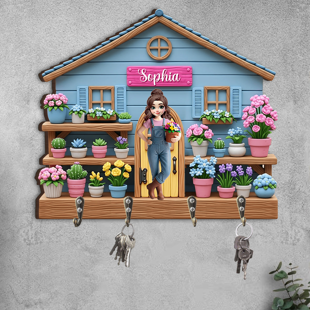 Welcome To My Garden - Personalized Gardening Custom Shaped Key Rack