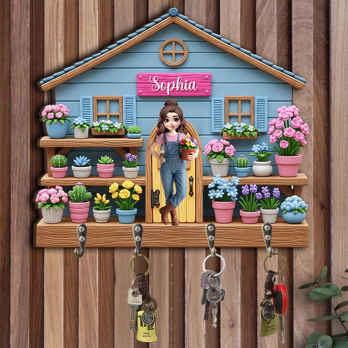 Welcome To My Garden - Personalized Gardening Custom Shaped Key Rack