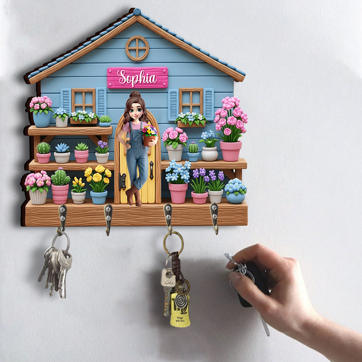 Welcome To My Garden - Personalized Gardening Custom Shaped Key Rack