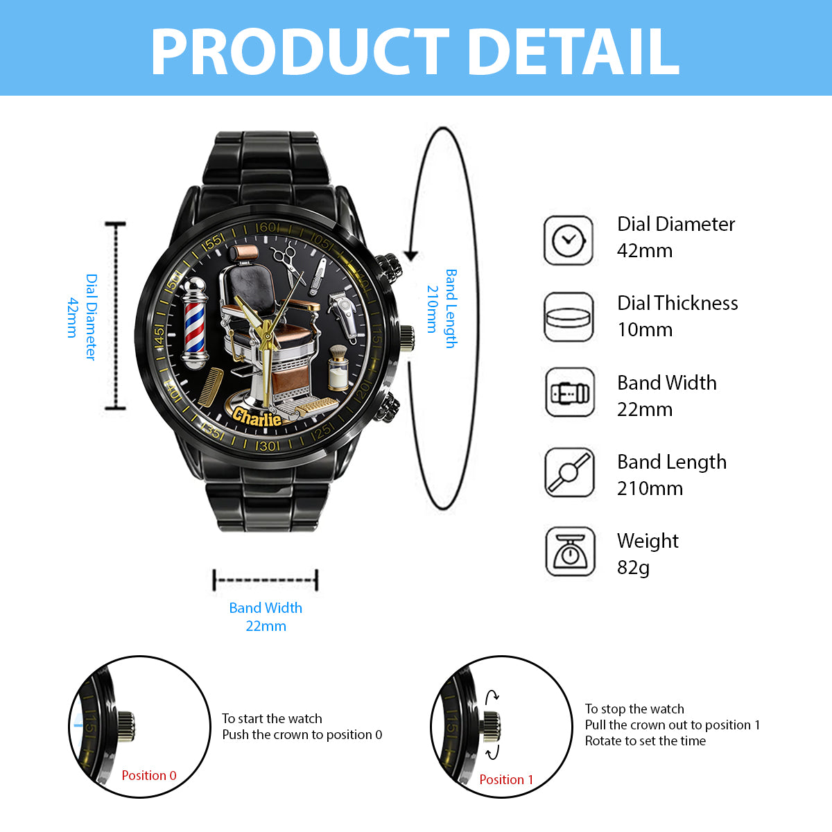 Barber - Personalized Hairdresser Hand Watch