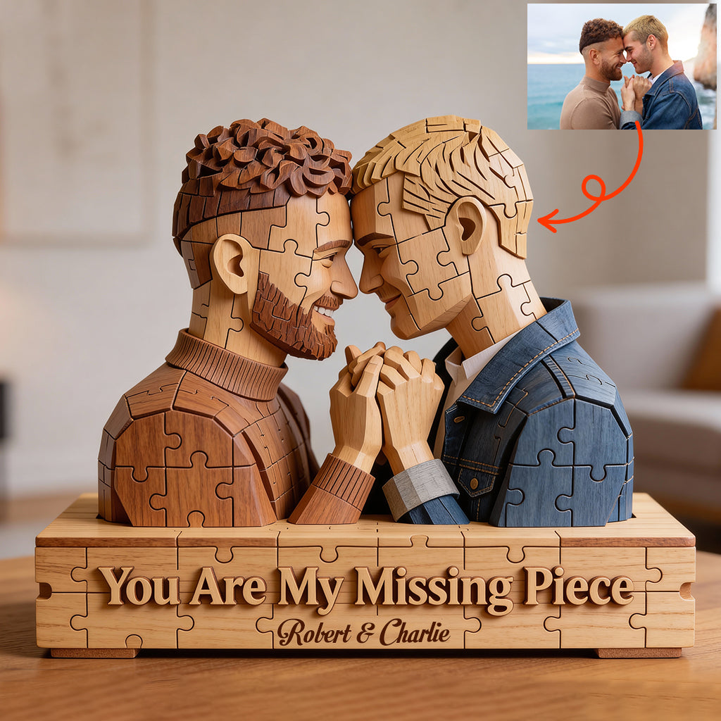 Couple Gift, You Are My Missing Piece - Personalized Couple Custom Shaped Acrylic Plaque