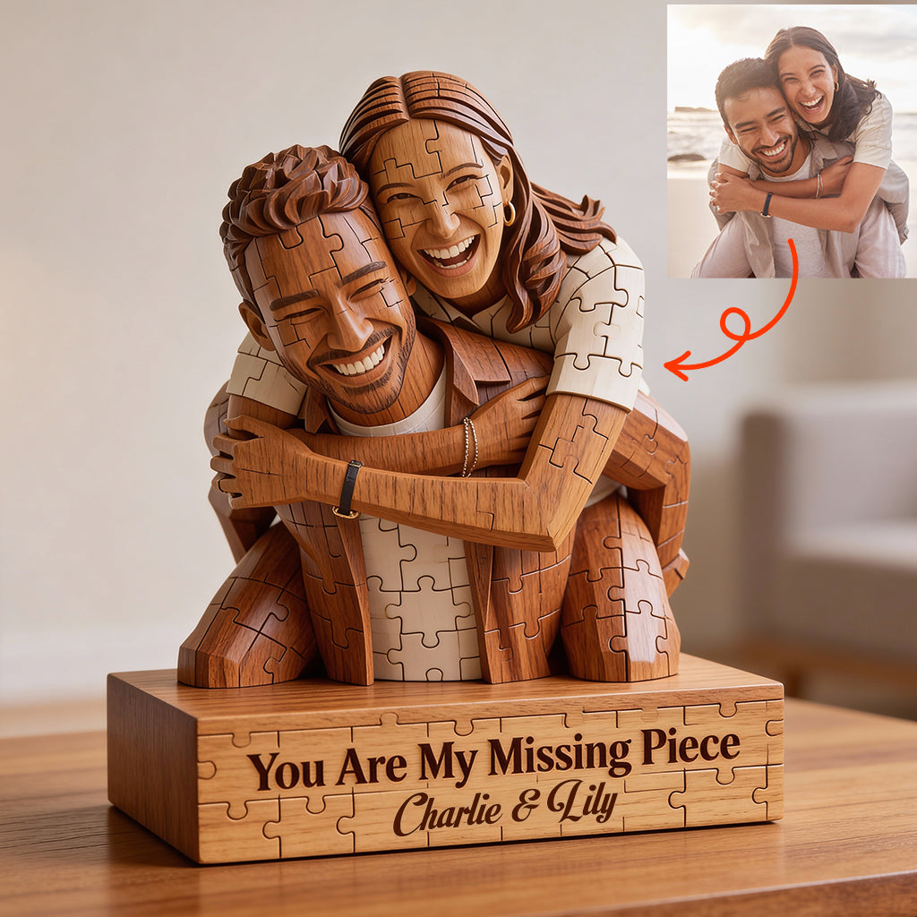 Couple Gift, You Are My Missing Piece - Personalized Couple Custom Shaped Acrylic Plaque