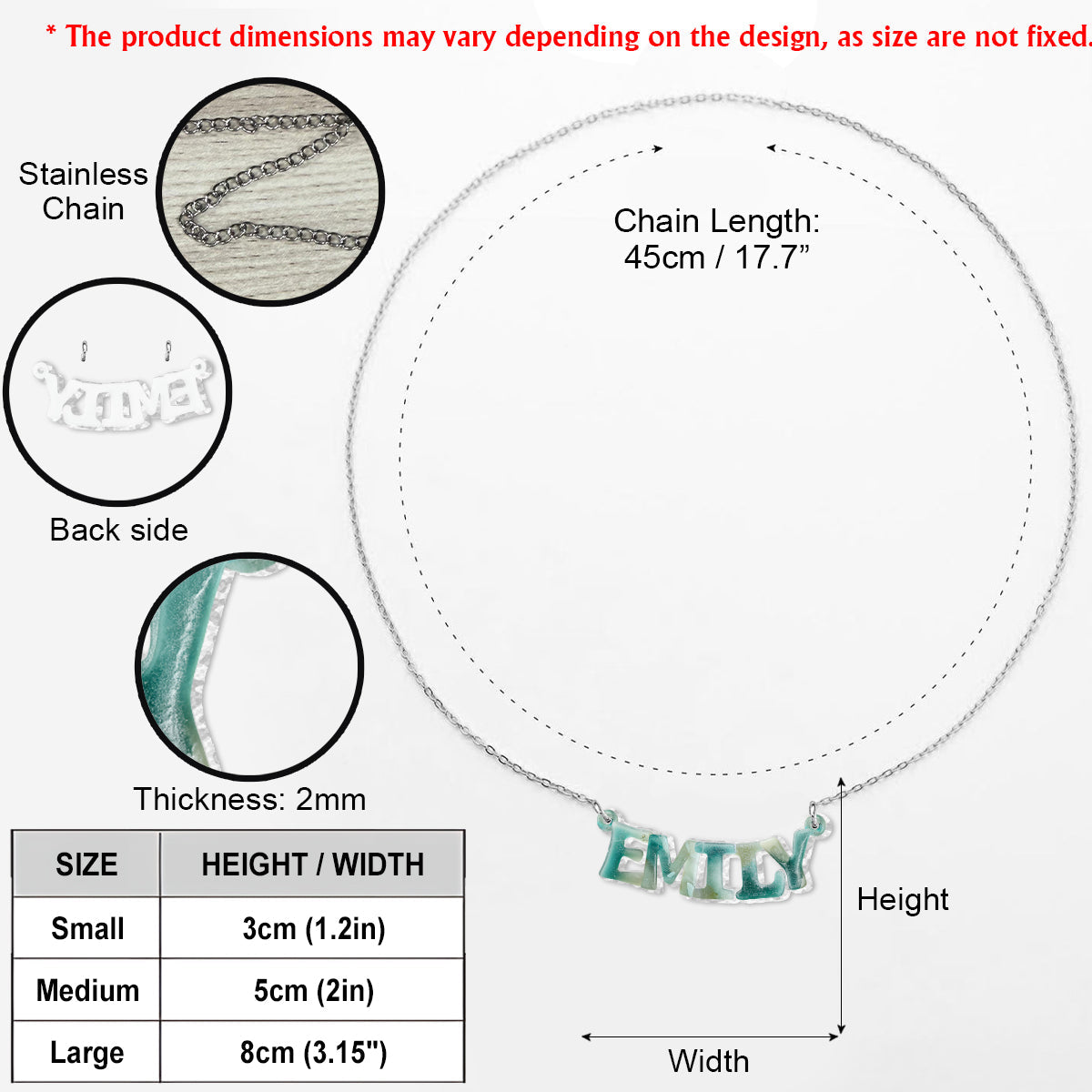 Sea Glass - Personalized Sea Lover Custom Shaped Pendant Necklace