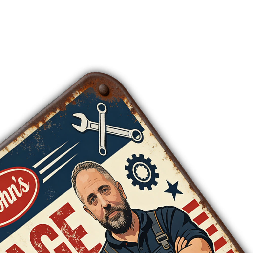 Mechaniker Garage - Personalisierte Metalltafel für Mechaniker