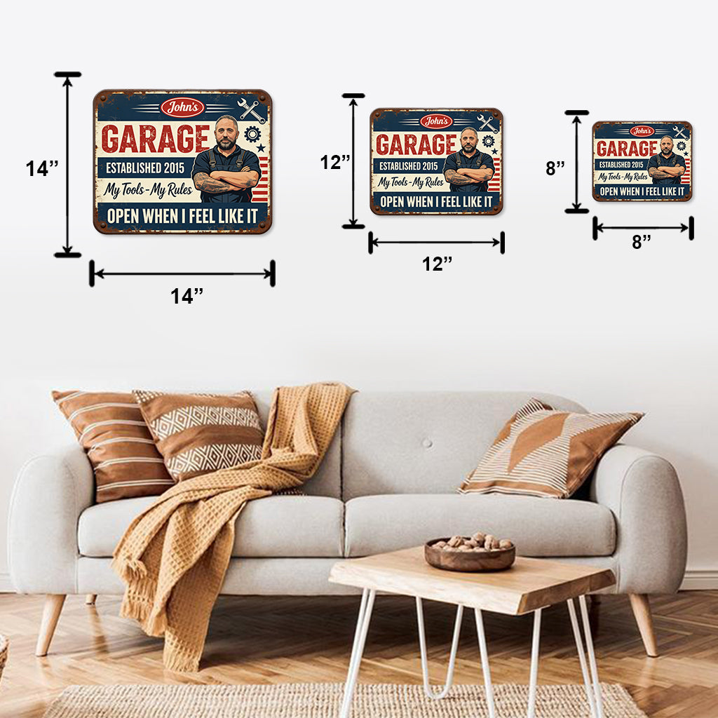 Mechaniker Garage - Personalisierte Metalltafel für Mechaniker