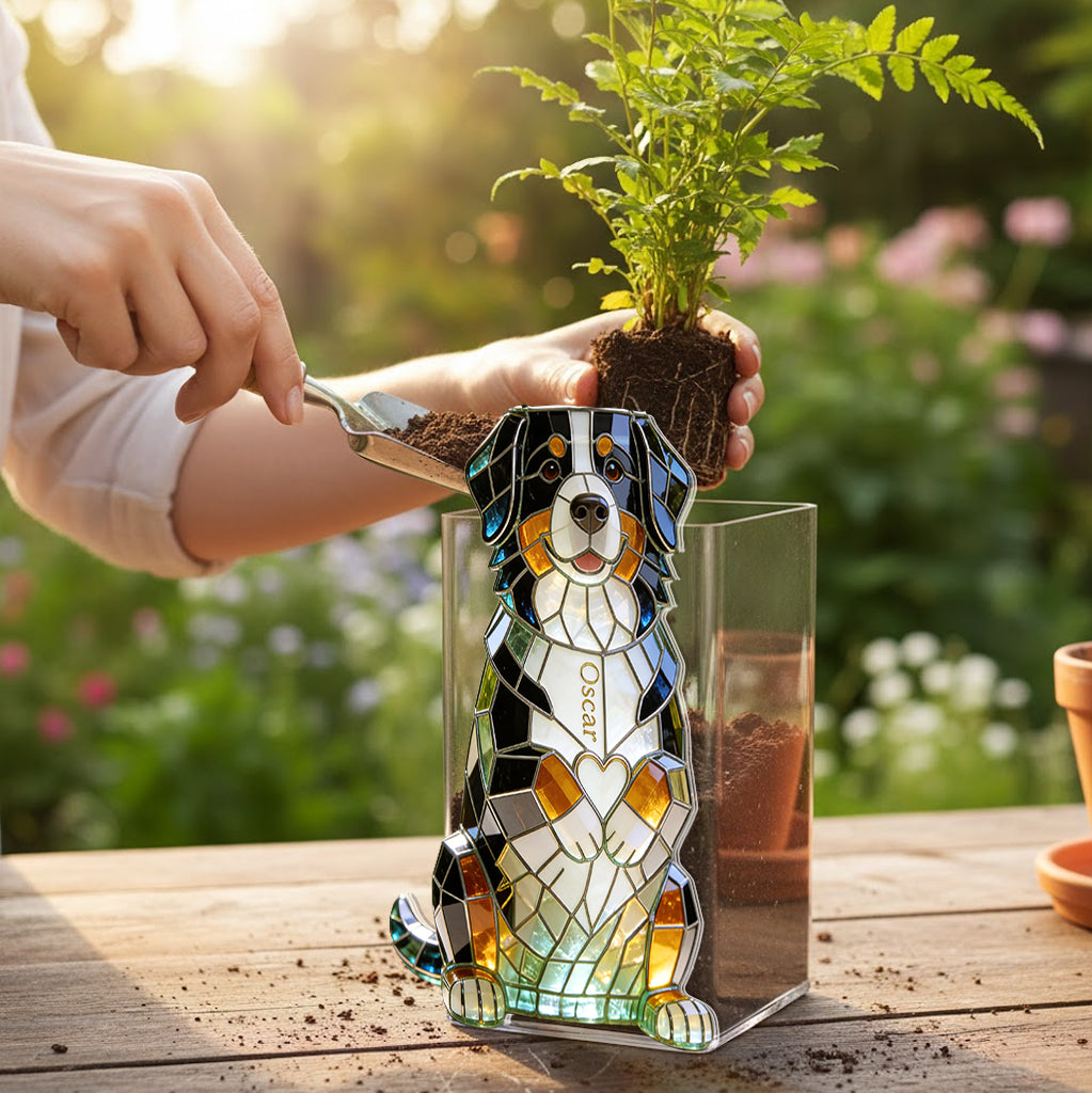 Custom Any Pet Photo - Love My Pet - Personalized Pet Acrylic Pot