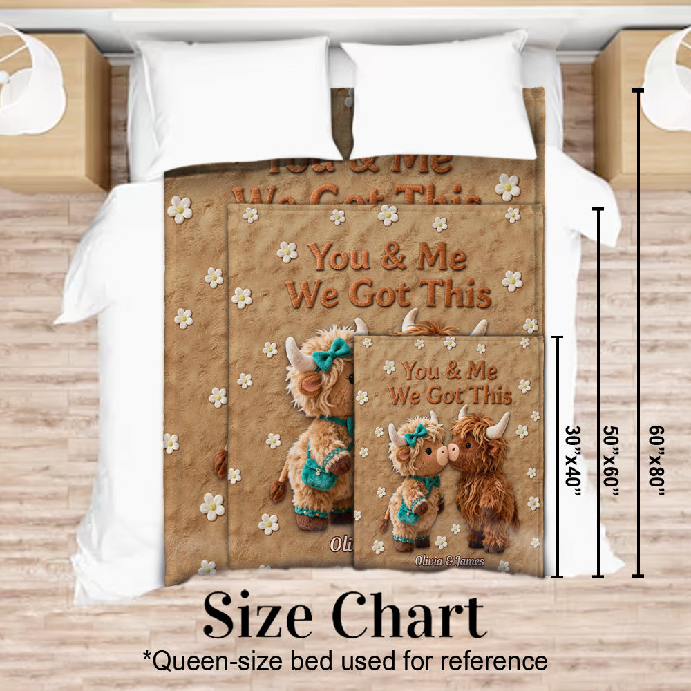 You & Me We Got This - Personalized Highland Cow Blanket