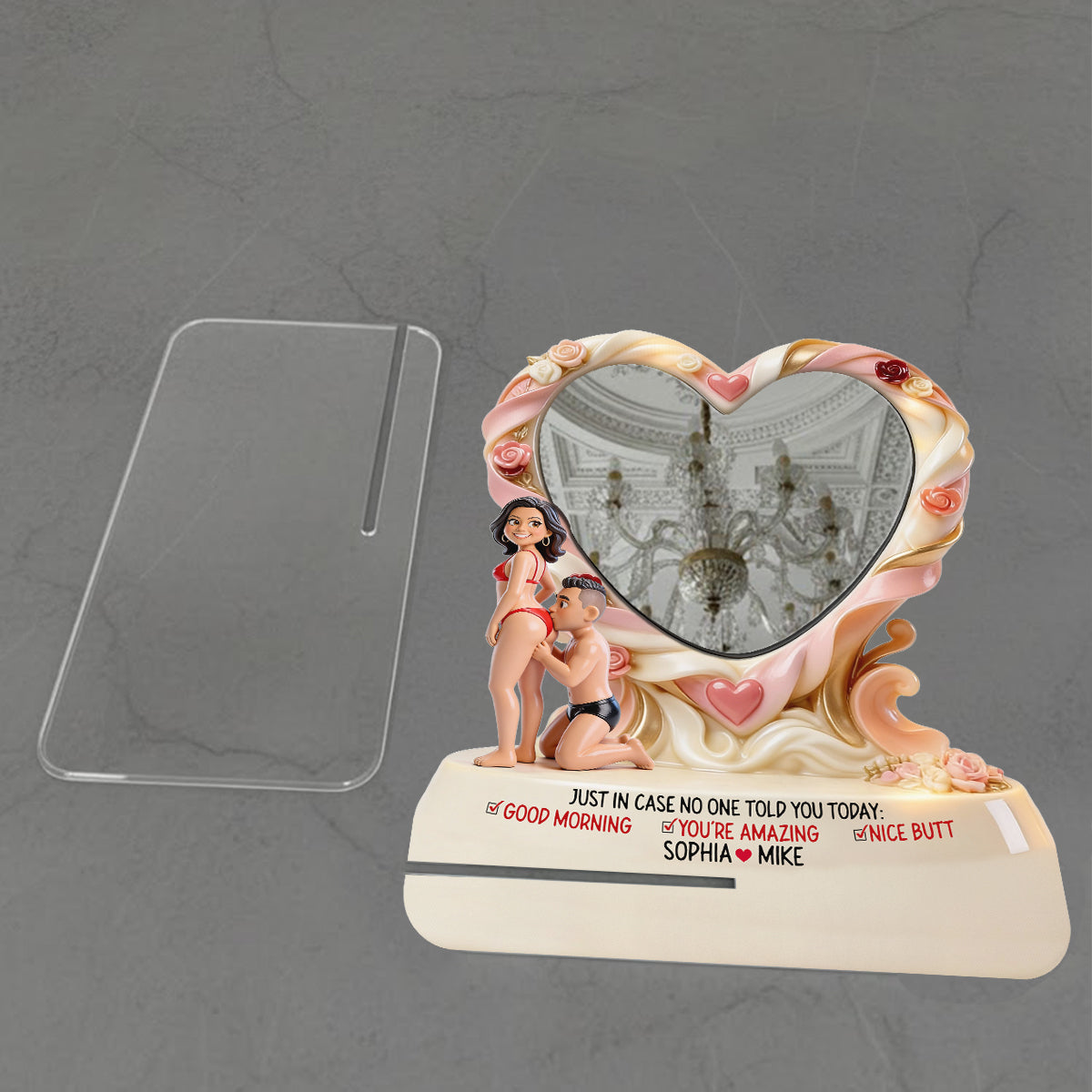 Joli fessier - Miroir de bureau personnalisé pour couple