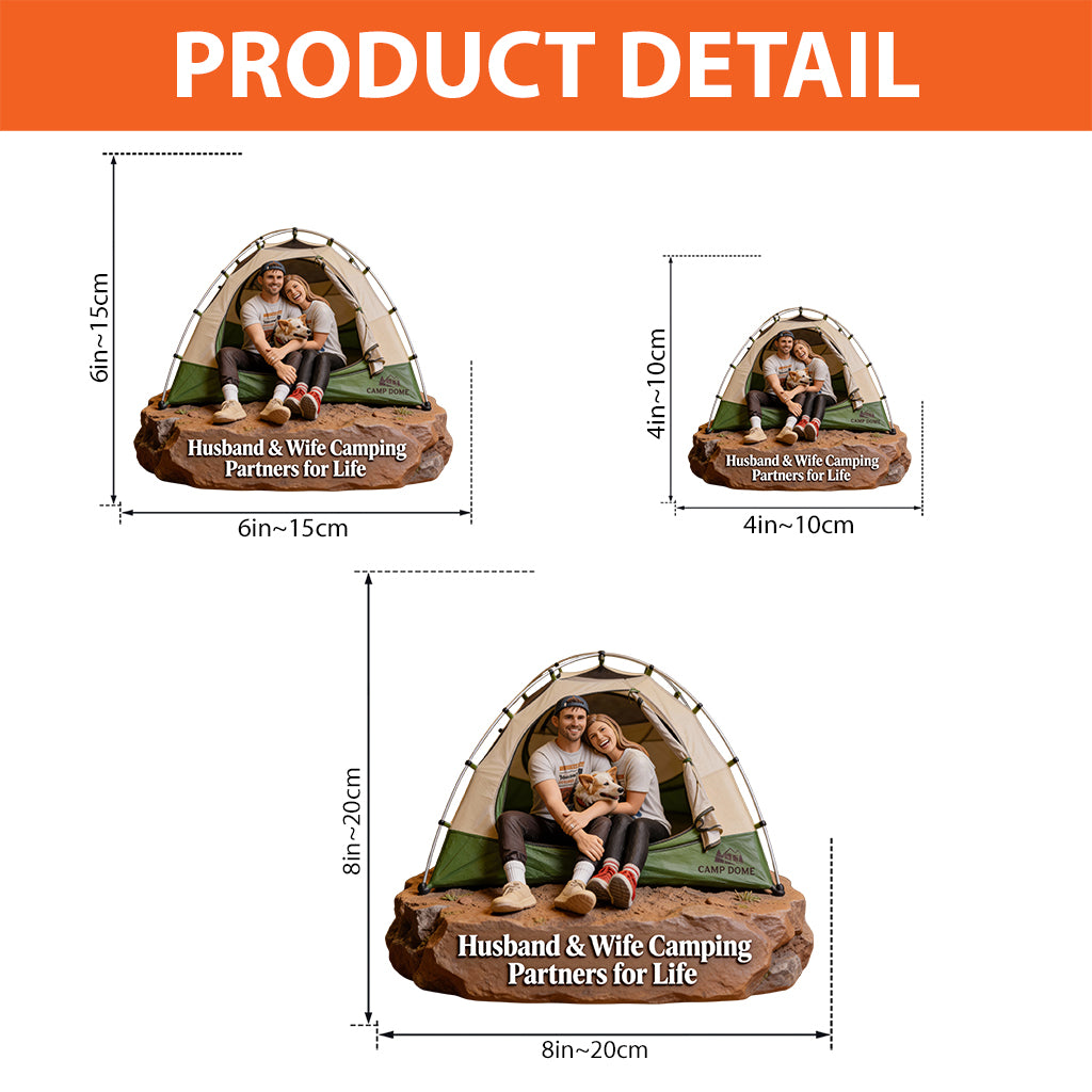 Für Outdoor-Fans – Personalisierte Acrylplakette in individueller Campingform