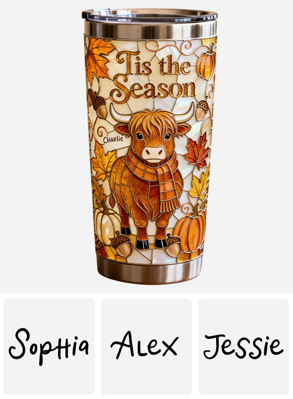 Tis The Season - Personalized Highland Cow Tumbler