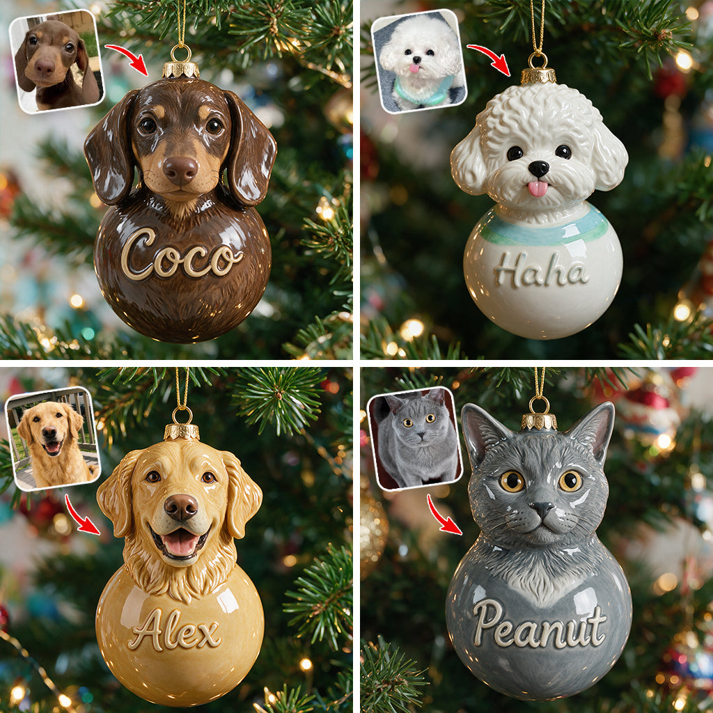 Merry Woofmas - Personalized Dog Premium 3D Ornament