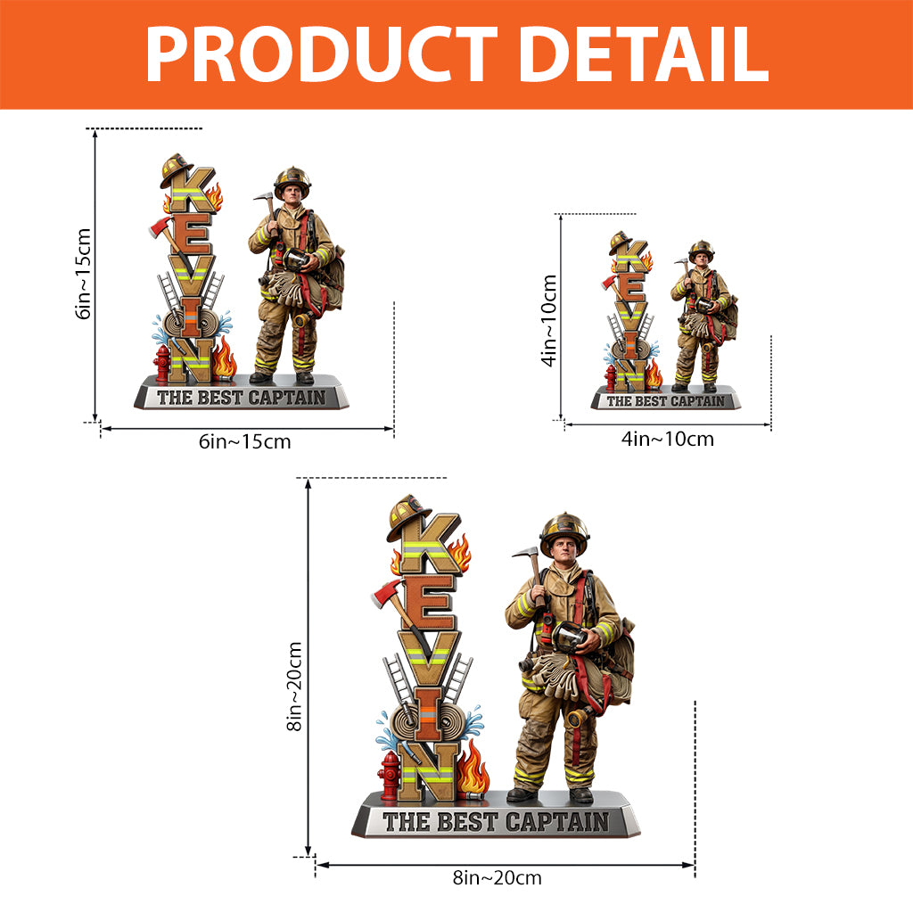 Custom Any Photo Proud Firefighter - Personalized Firefighter Custom Shaped Acrylic Plaque