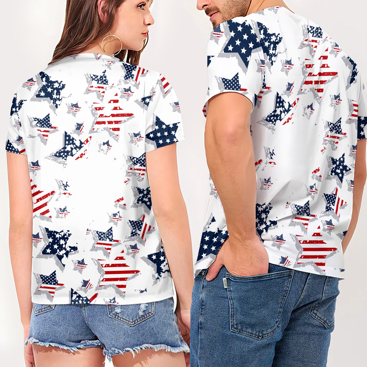 Patriot Dog Mom - Personalized Dog Fully Printed V-Neck T-Shirt