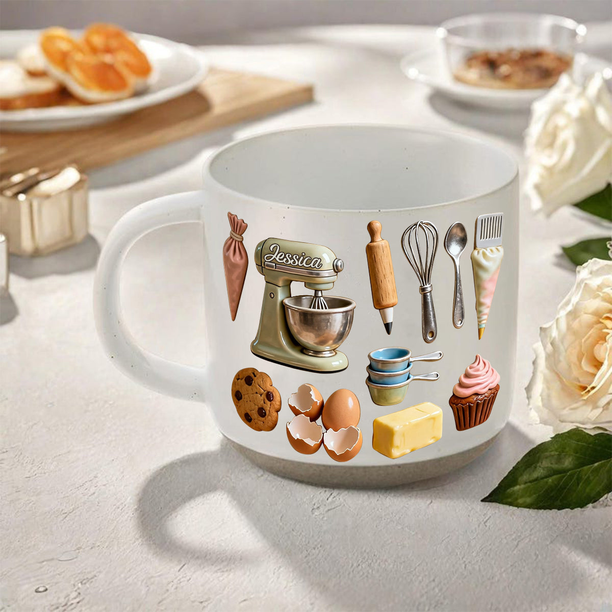 Liebe zum Backen – Personalisierter Keramikbecher mit Backmotiv