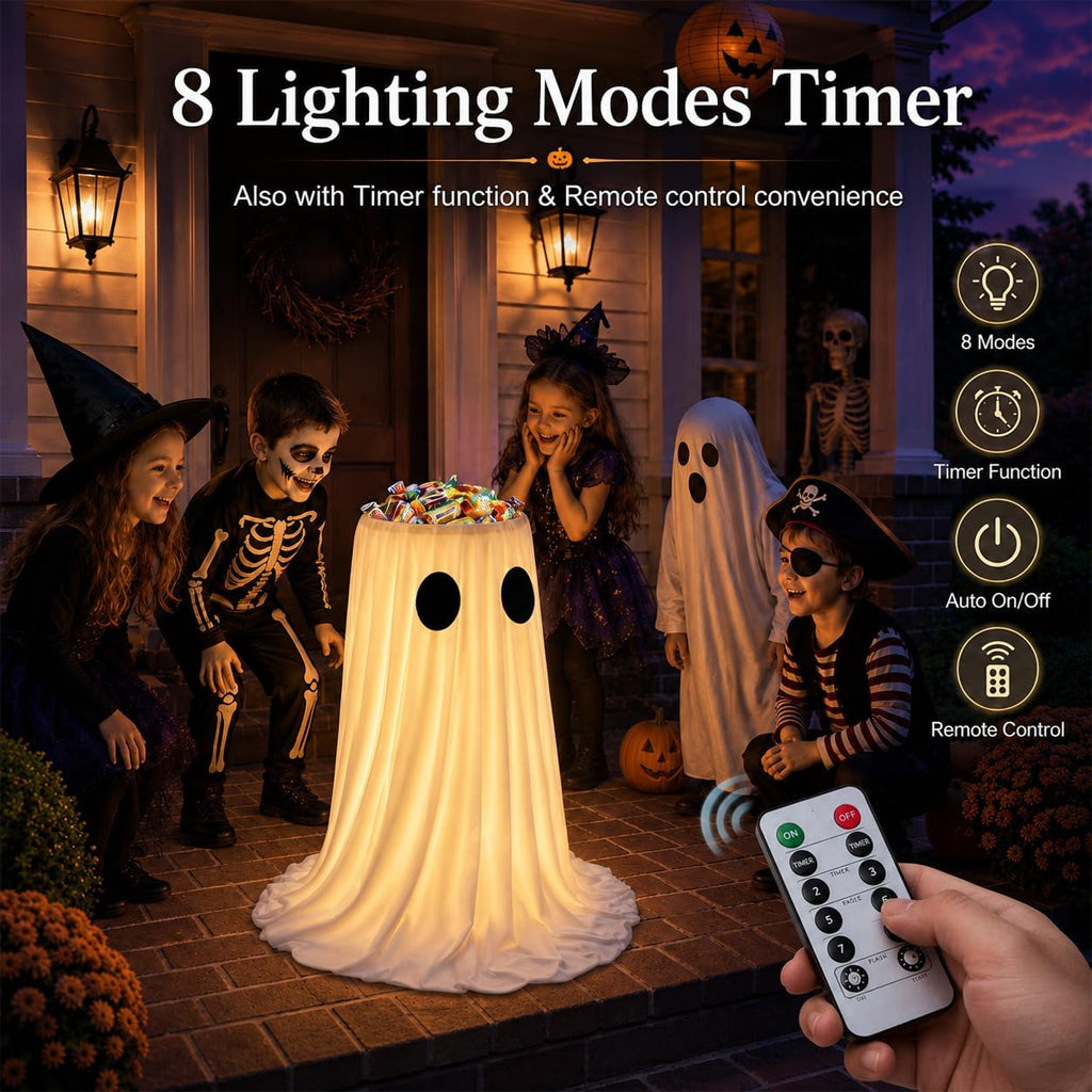 Lighted Ghost Candy Bowl