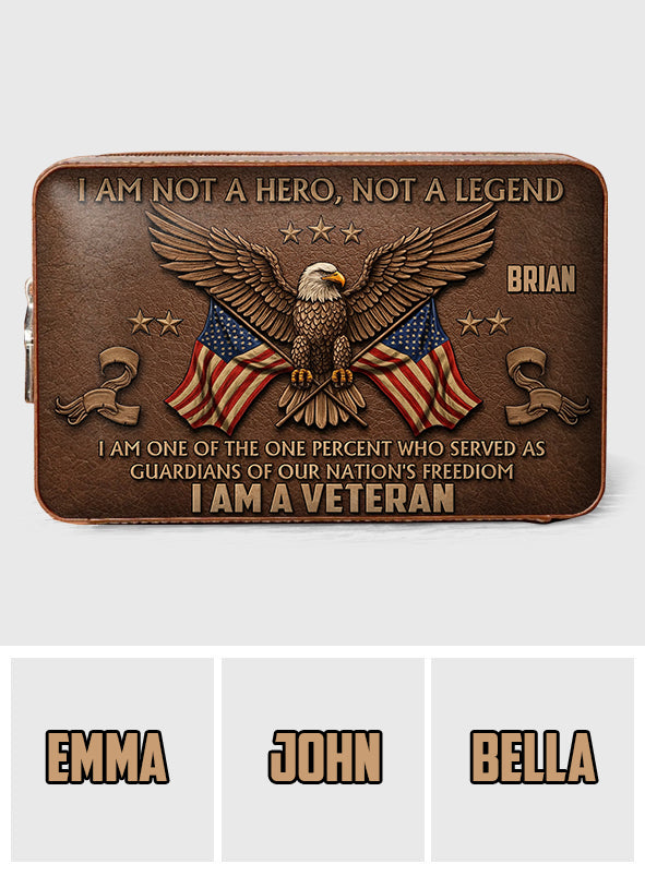 I Am US Veteran - Personalized Veteran Travel Cigar Humidor Case