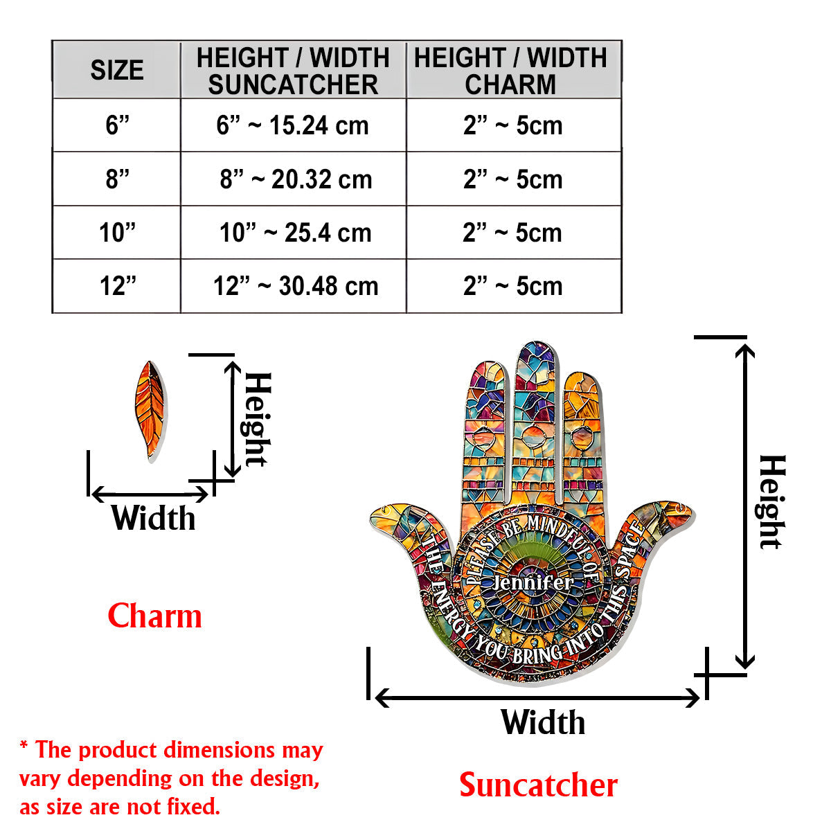 Bitte achtsam sein – Personalisierter Yoga-Fensterhänger mit Anhängern