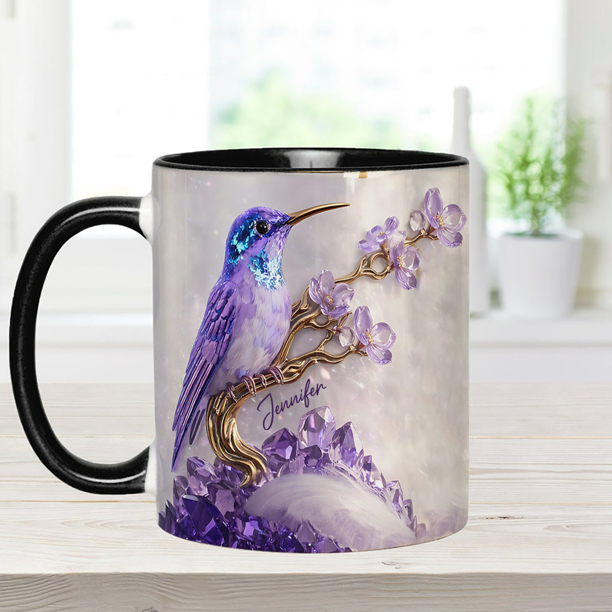 Magnifique Colibri - Mug décoratif personnalisé Colibri avec agitateurs en acrylique