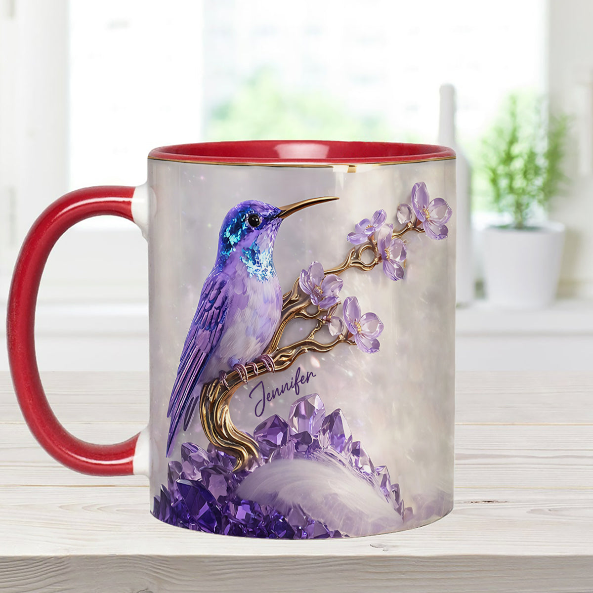 Magnifique Colibri - Mug décoratif personnalisé Colibri avec agitateurs en acrylique