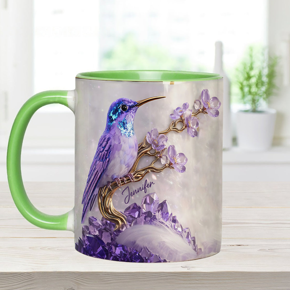 Magnifique Colibri - Mug décoratif personnalisé Colibri avec agitateurs en acrylique