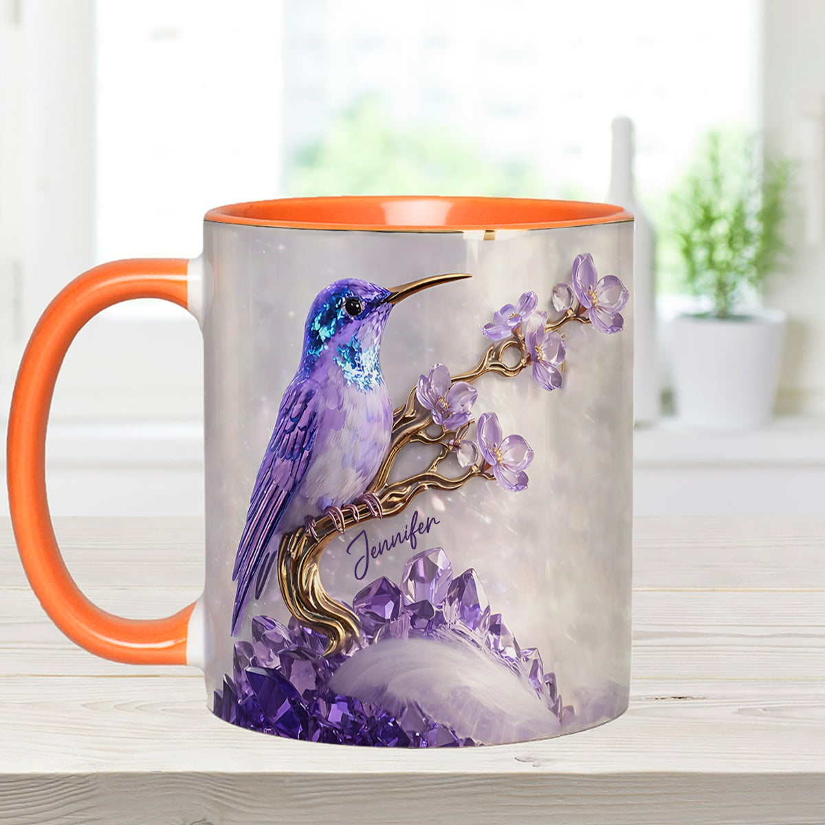 Magnifique Colibri - Mug décoratif personnalisé Colibri avec agitateurs en acrylique