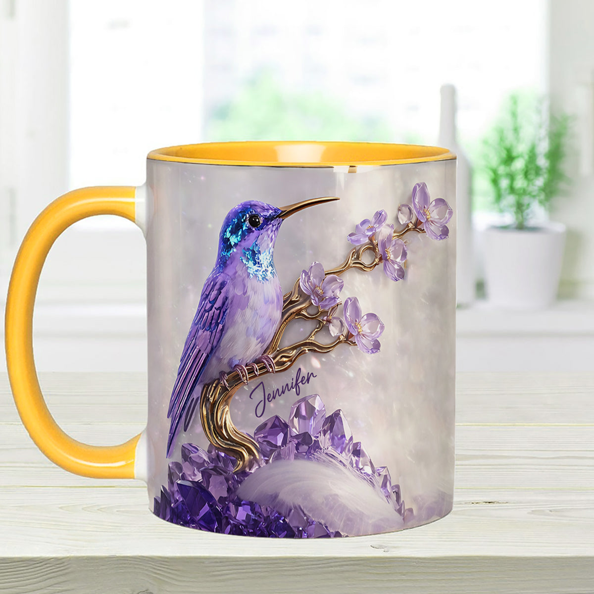 Magnifique Colibri - Mug décoratif personnalisé Colibri avec agitateurs en acrylique
