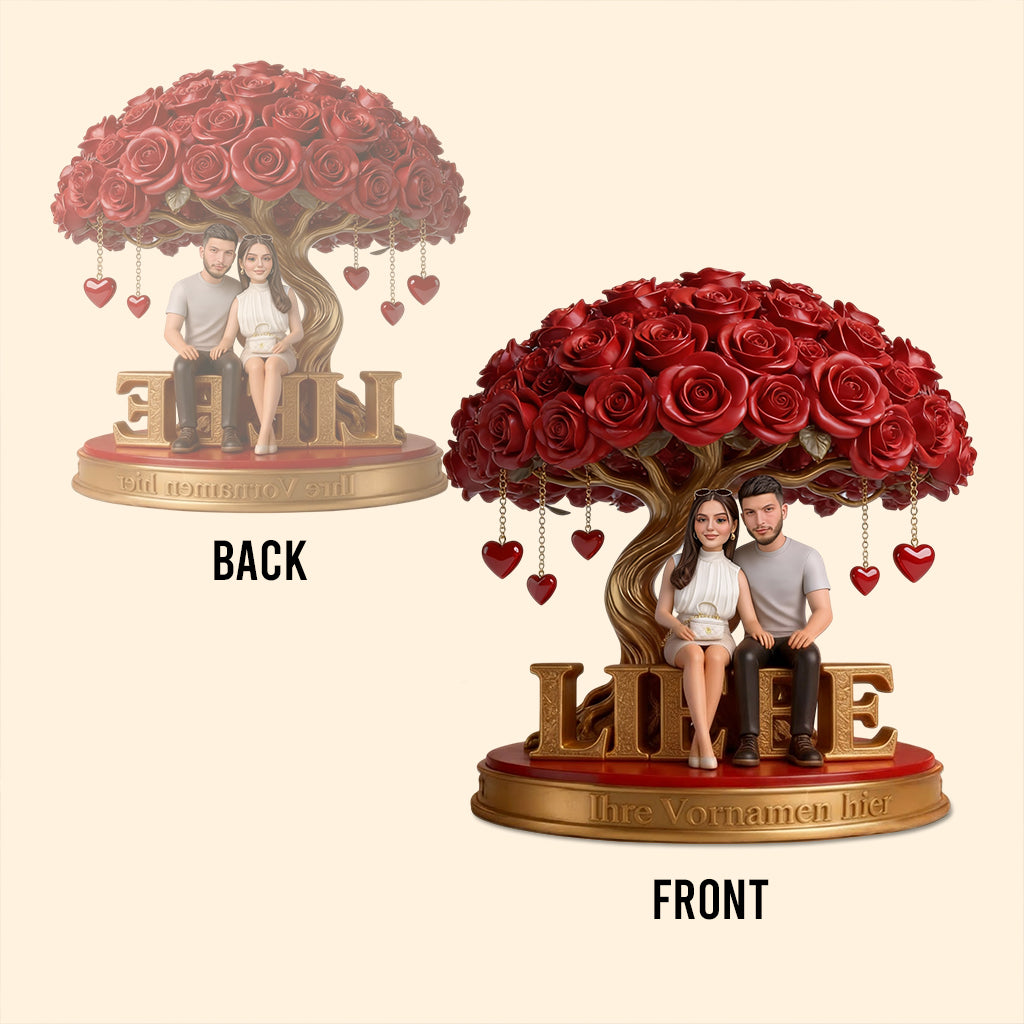 Personalisierte Paarfigur unter Rosenbaum - Personalisierte Acrylplatte Für Paare In Individueller Form