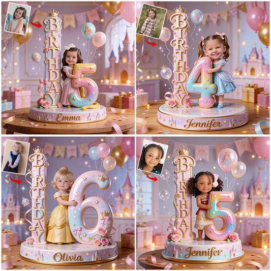 Royal Princess Birthday - Personalized Kid Custom Shaped Acrylic Plaque