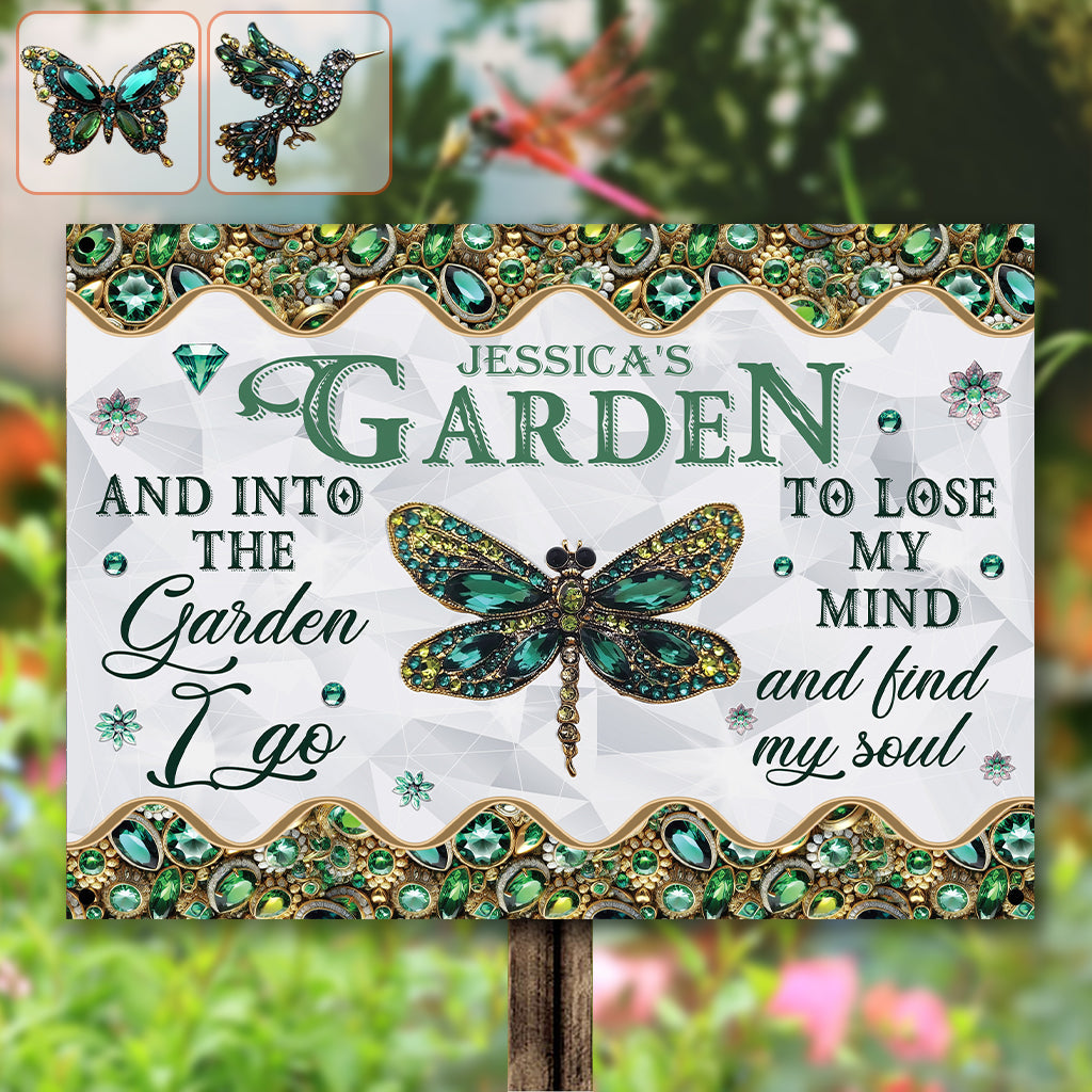 And Into The Garden I Go To Lose My Mind And Find My Soul - Personalized Gardening Rectangle Metal Sign