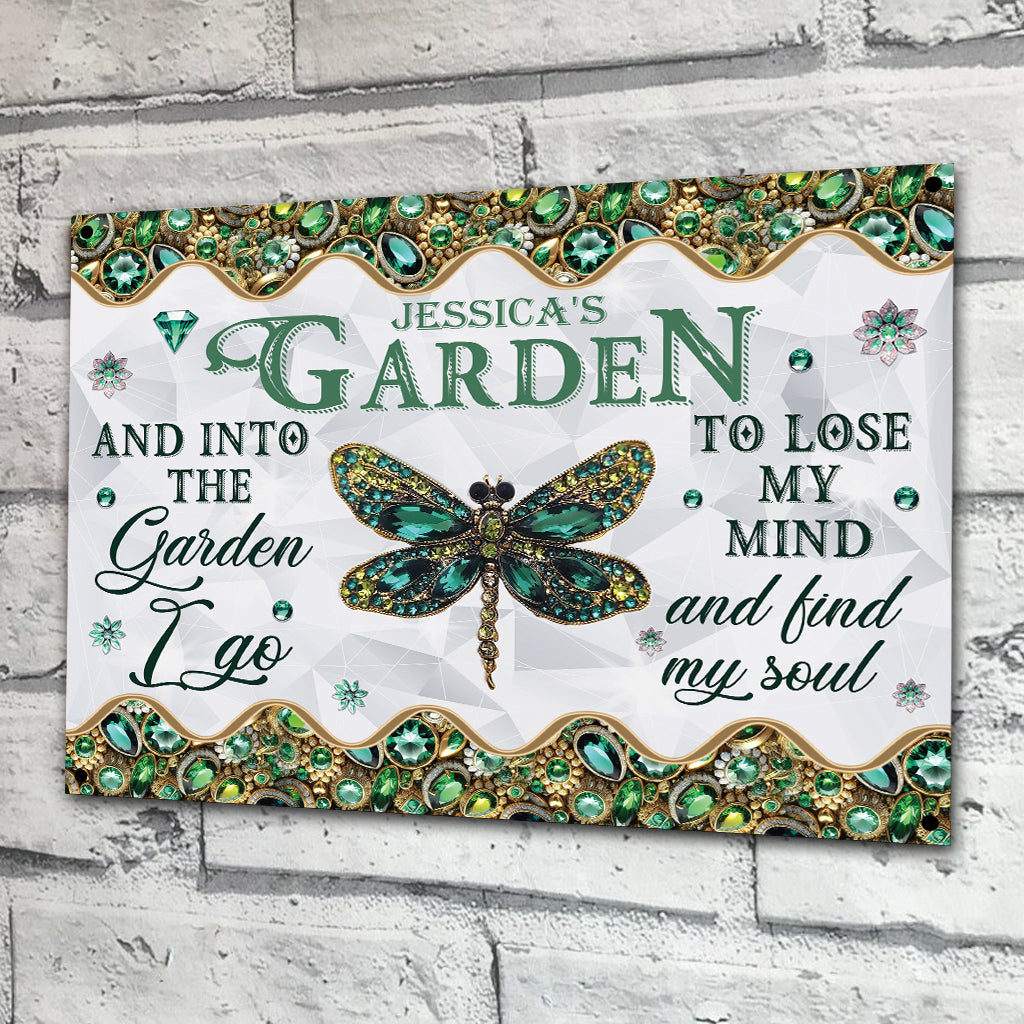 And Into The Garden I Go To Lose My Mind And Find My Soul - Personalized Gardening Rectangle Metal Sign