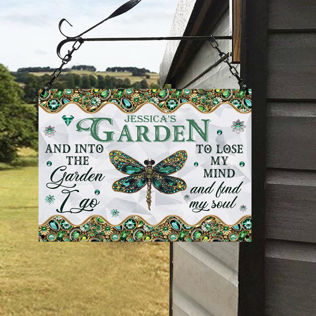 And Into The Garden I Go To Lose My Mind And Find My Soul - Personalized Gardening Rectangle Metal Sign