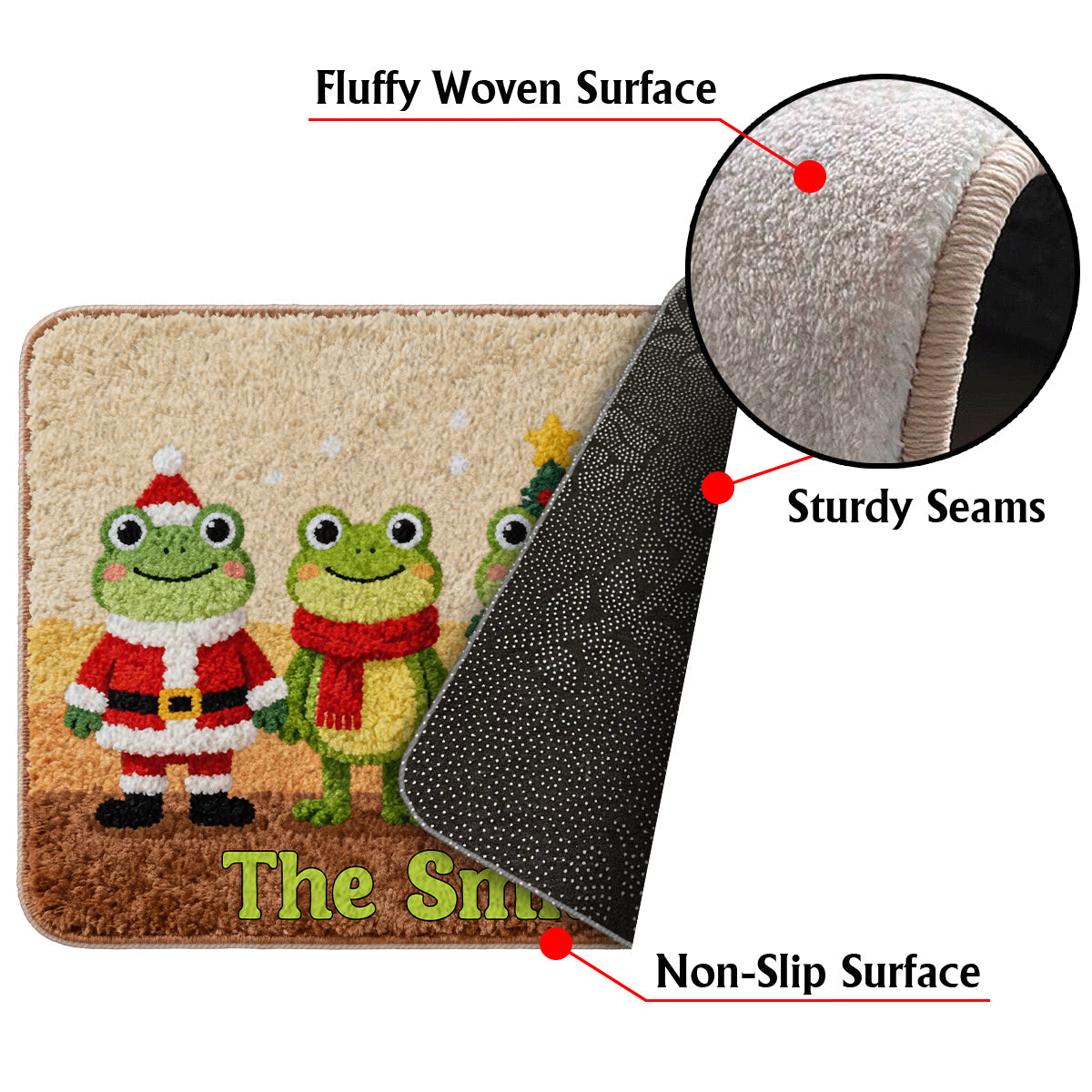 Love Frog - Personalized Frog Non-Slip Tufted Rug